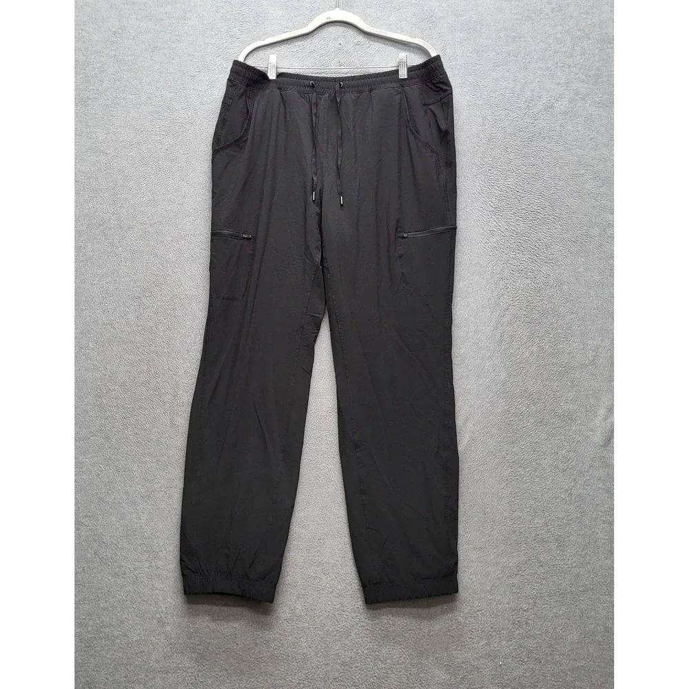 Eddie Bauer Women Pants 14 Black Sweatpants Fleece Lined Gorpcore 30